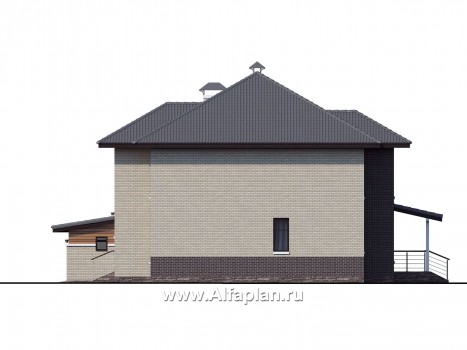 Проекты домов Альфаплан - «Киприда» — просторный коттедж с большим гаражом - превью фасада №2
