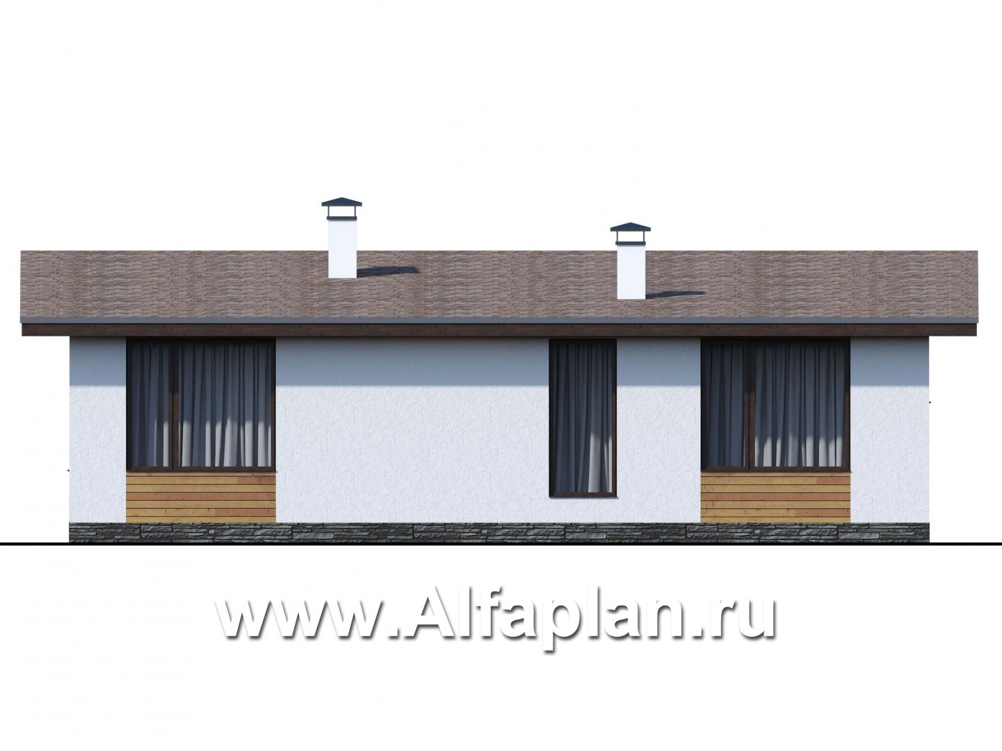 Проекты домов Альфаплан - «Бета» - каркасный дом с односкатной кровлей - изображение фасада №4