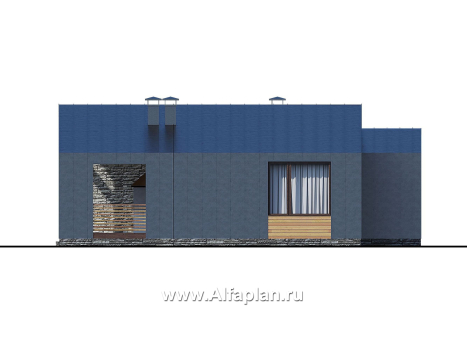 Проекты домов Альфаплан - «Эпсилон» - каркасный дом с тремя спальнями - превью фасада №2