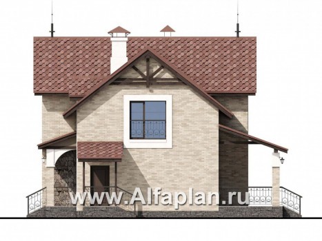 «Огни залива» - проект двухэтажного дома, планировка с террасой и мастер спальня - превью фасада дома