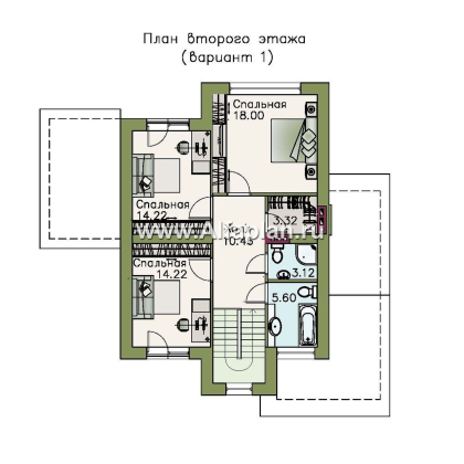 «Скандинавия» - проект современного дома в скандинавском стиле, с фото, планировка с террасой - превью план дома