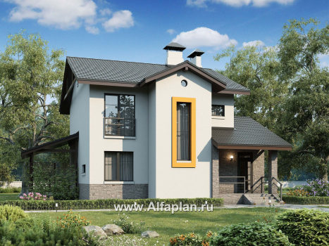 «Скандинавия» - проект современного дома в скандинавском стиле, с фото, планировка с террасой - превью дополнительного изображения №1