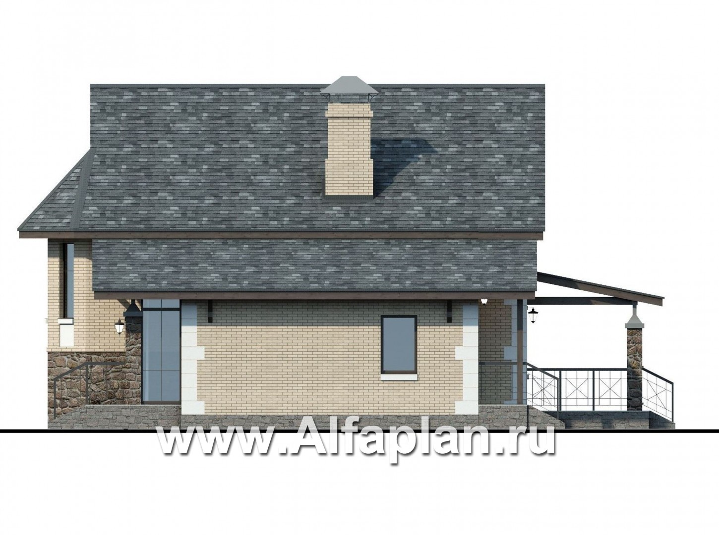 Проекты домов Альфаплан - Компактный дом для маленького участка - изображение фасада №2