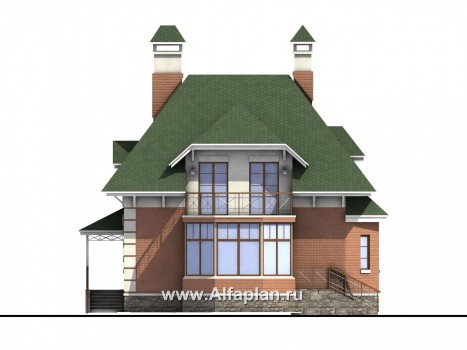 Проекты домов Альфаплан - «Шале Малек» - компактный загородный дом для небольшого участка - превью фасада №4