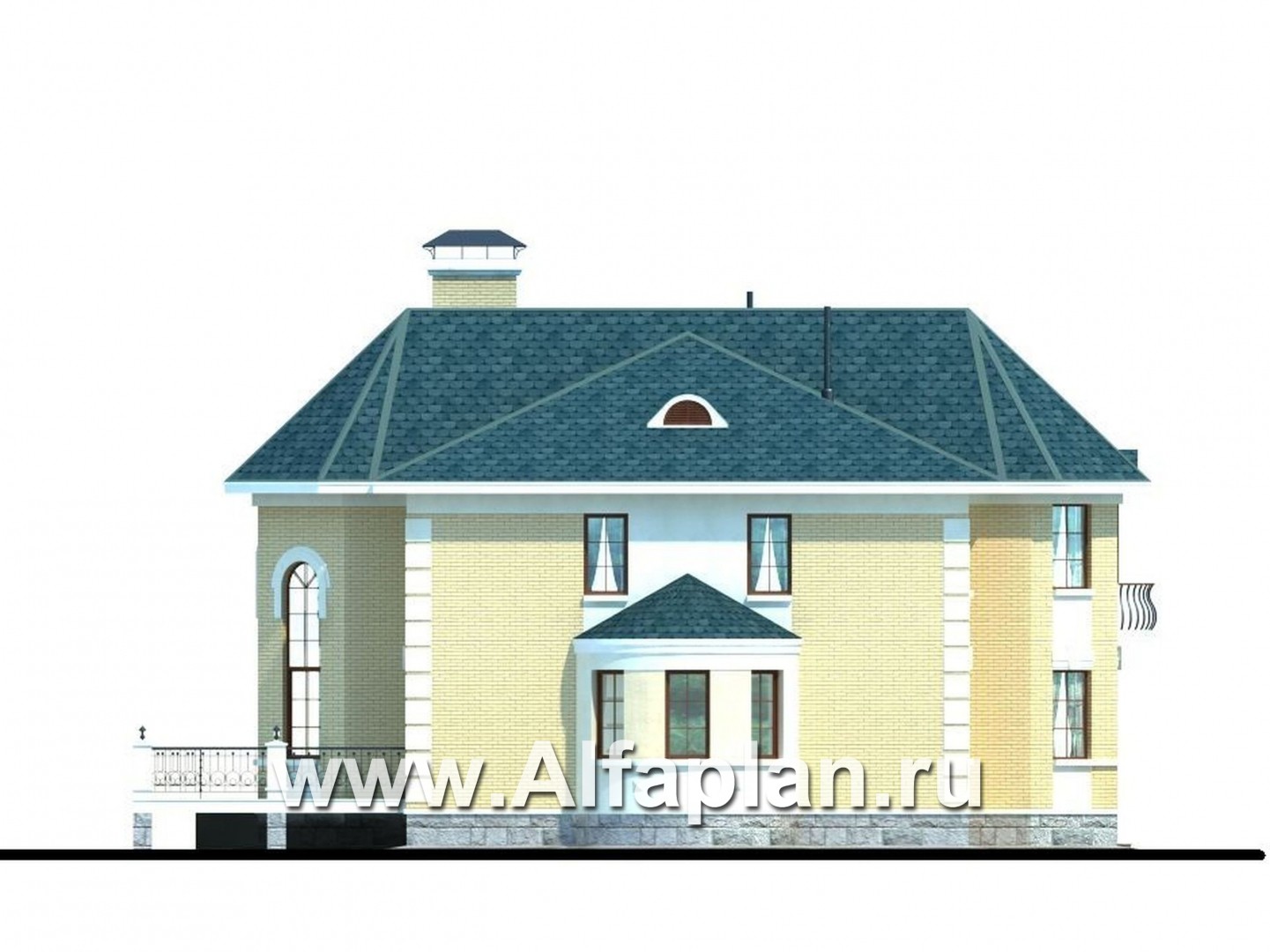 Проекты домов Альфаплан - «Белта» - респектабельный двухэтажный особняк - изображение фасада №3