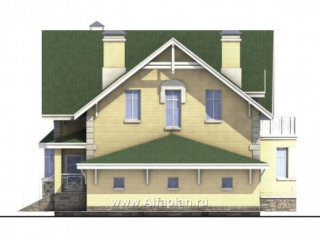 «Ретростилиса» - проект двухэтажного дома с гаражом, в английском стиле - превью фасада дома