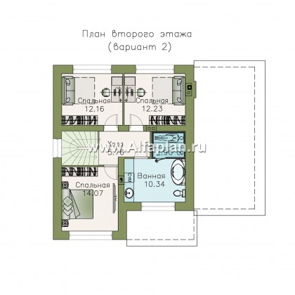 Проекты домов Альфаплан - «Смарт» - вместительный и компактный двухэтажный коттедж - превью плана проекта №3