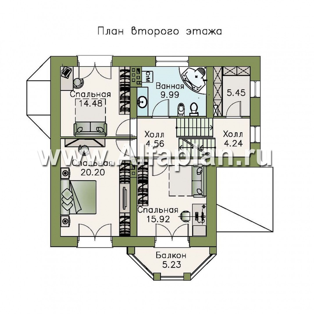 Проекты домов Альфаплан - «Корвет-прогресс» - трехэтажный коттедж с двумя гаражами - изображение плана проекта №3