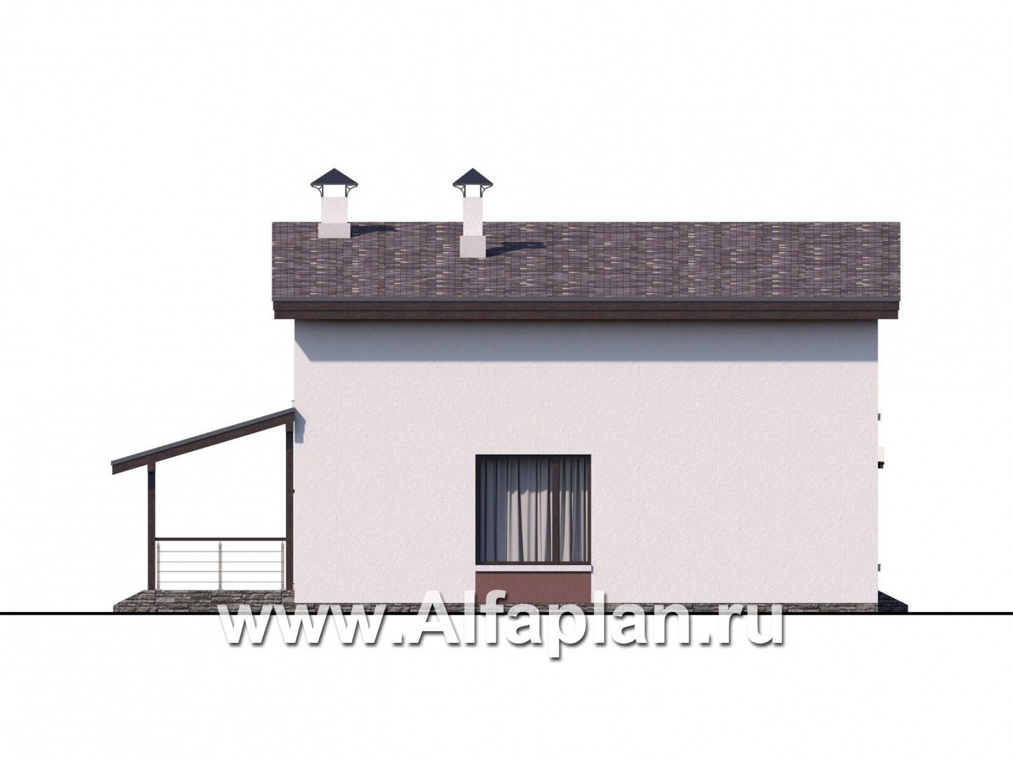 Проекты домов Альфаплан - «Арс» - дом с односкатной кровлей для узкого участка - изображение фасада №3
