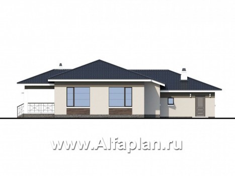 Проекты домов Альфаплан - «Ариадна» - одноэтажный дом с большим гаражом - превью фасада №4