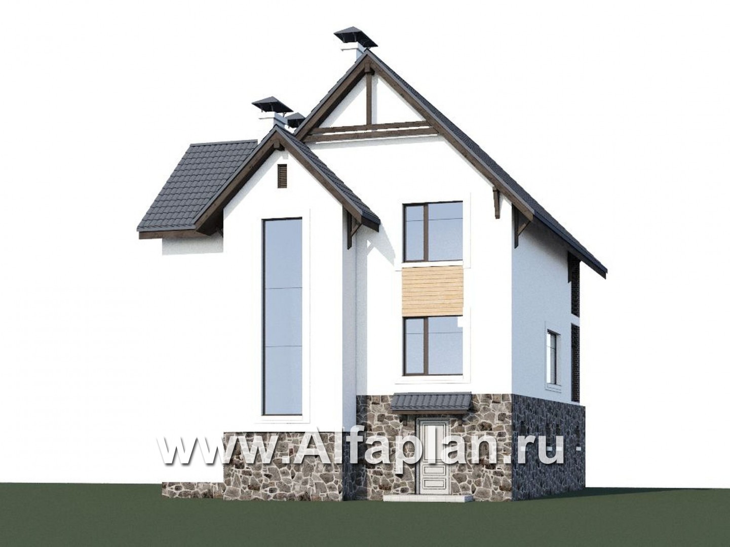 Проекты домов Альфаплан - «Фея снов» - трехэтажный дом с гаражом, террасой и лоджией - дополнительное изображение №1