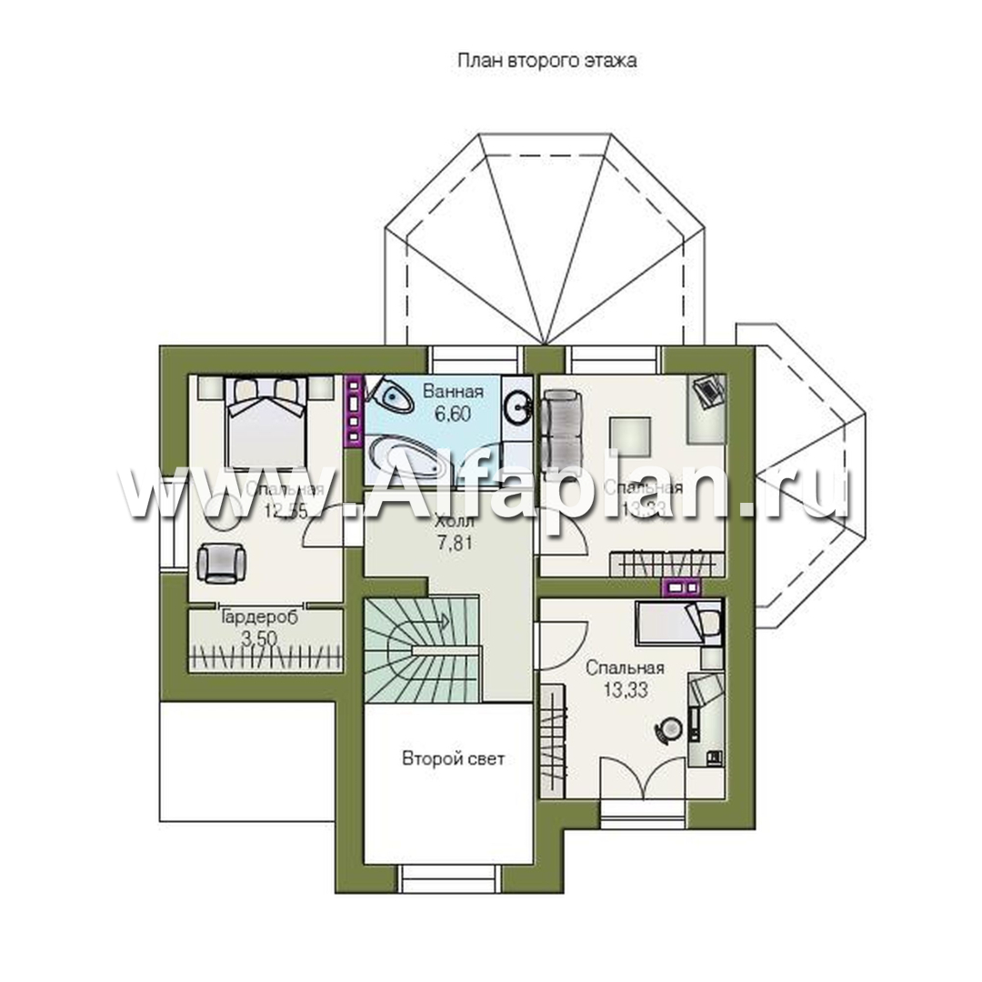 Проекты домов Альфаплан - «Эйваро»- проект коттеджа с двусветной  столовой - изображение плана проекта №2