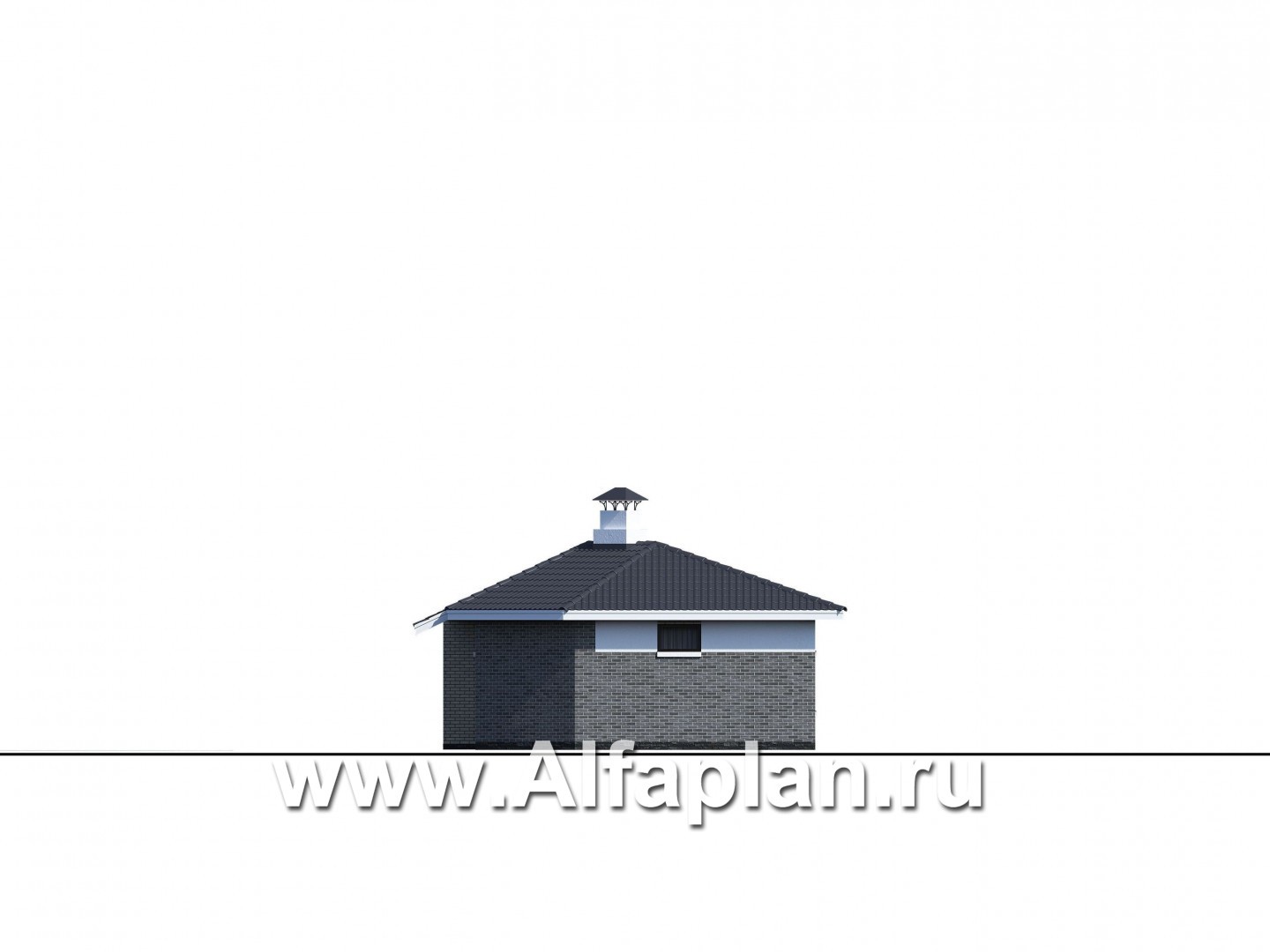Проекты домов Альфаплан - Баня 263С с длинным гаражом 264Р - изображение фасада №3