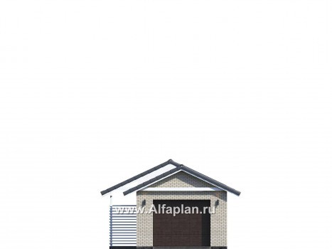 Проекты домов Альфаплан - Теплый гараж на 2 места или эллинг для катера - превью фасада №2