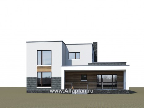 «Футура» - современный двухэтажный дом, с террасой и сауной, с плоской крышей, в стиле минимализм - превью дополнительного изображения №2