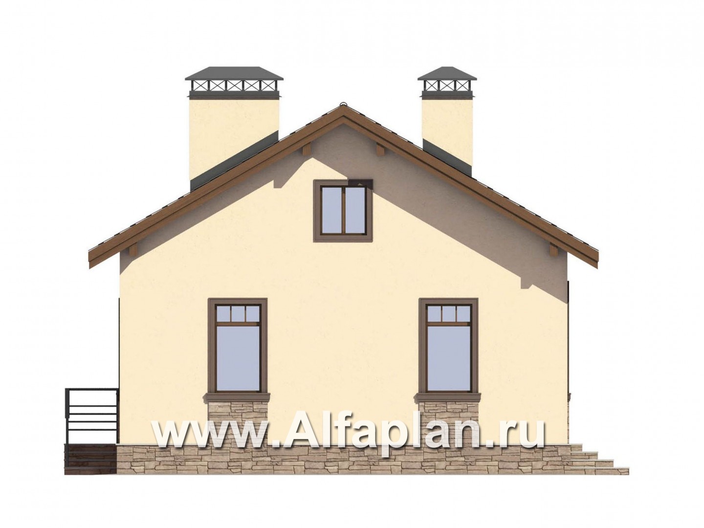 Проекты домов Альфаплан - Проект комфортабельной дачи для небольшой семьи - изображение фасада №4