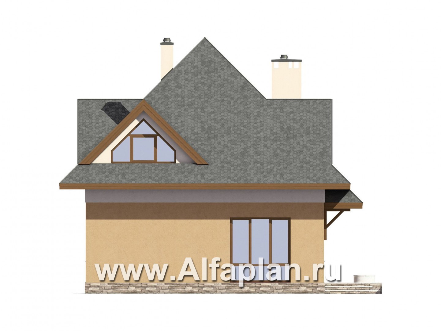 Проекты домов Альфаплан - Проект экономичного дома с компактным планом - изображение фасада №3