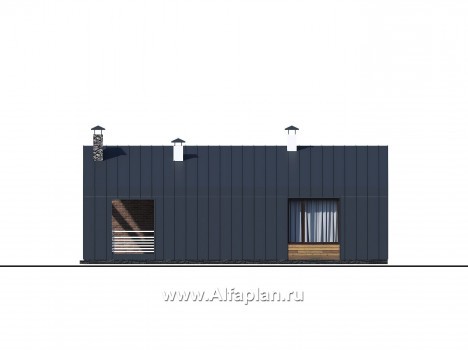 «Веда» - проект одноэтажного дома, 3 спальни,  в стиле барн - превью фасада дома