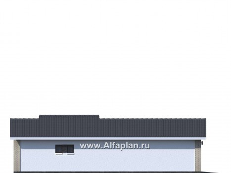 Проекты домов Альфаплан - Теплый гараж на 2 места или эллинг для катера - превью фасада №3