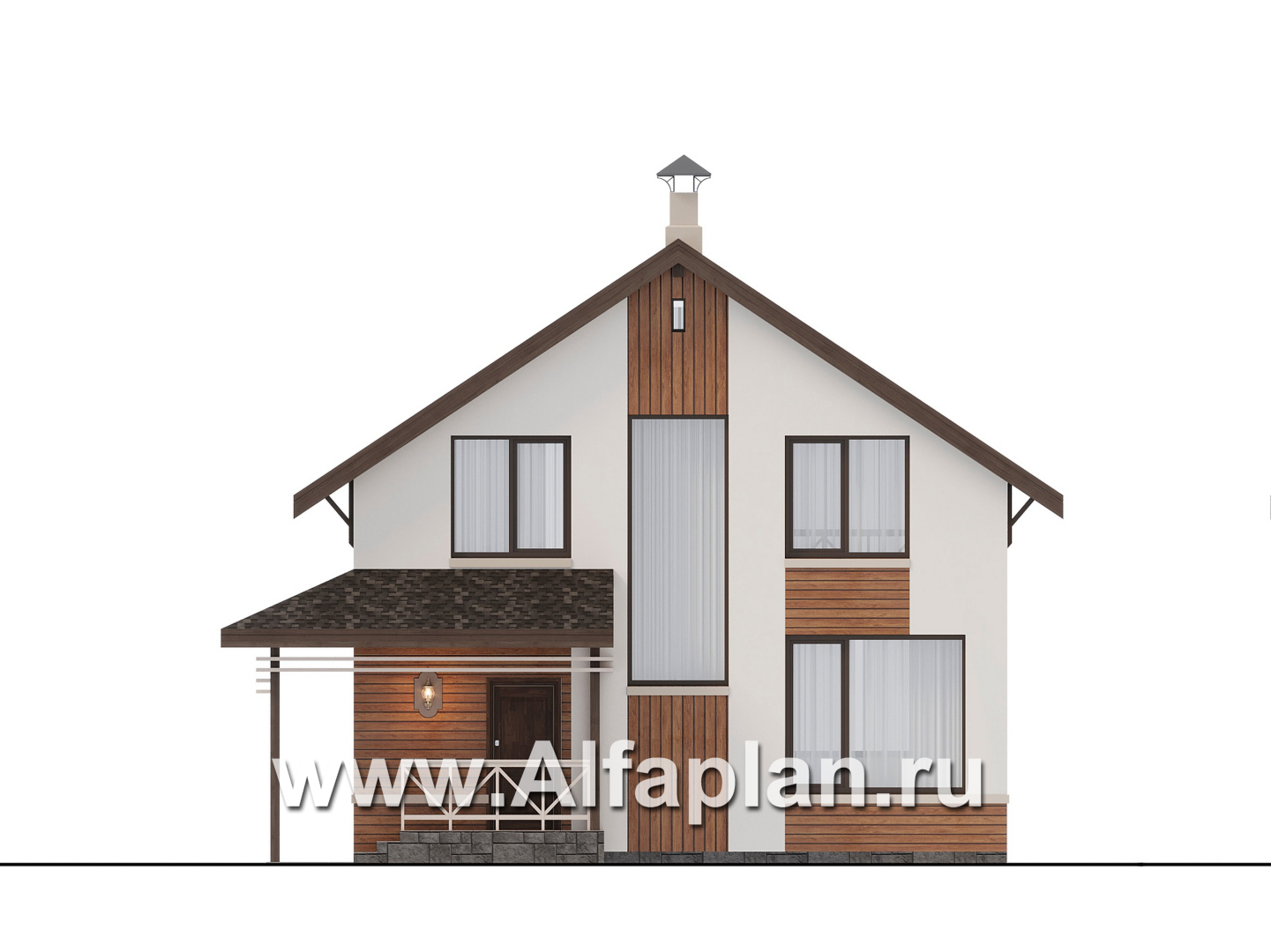 Проекты домов Альфаплан - "Джокер" - проект каркасного, компактного и комфортного дома - изображение фасада №1