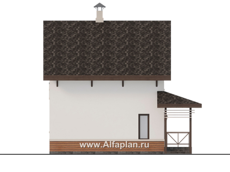 Проекты домов Альфаплан - "Джокер" - проект каркасного, компактного и комфортного дома - превью фасада №3
