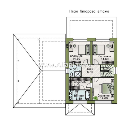 Проекты домов Альфаплан - "Остров сокровищ" - проект экономичного дома с гаражом и навесом для автомобилей - превью плана проекта №2