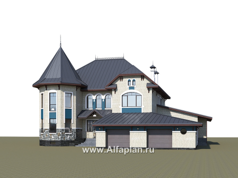 Проекты домов Альфаплан - "Дворянское гнездо" - семейный особняк в русском стиле - превью дополнительного изображения №2