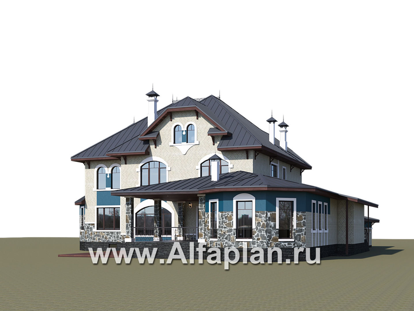 Проекты домов Альфаплан - "Дворянское гнездо" - семейный особняк в русском стиле - дополнительное изображение №3