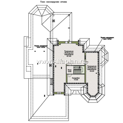 Проекты домов Альфаплан - "Дворянское гнездо" - семейный особняк в русском стиле - превью плана проекта №3