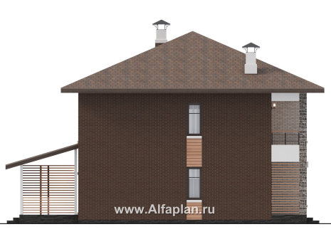 «Селигер» - проект двухэтажного дома из газобетона, с террасой, отличная планировка - превью фасада дома