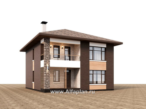 «Селигер» - проект двухэтажного дома из газобетона, с террасой, отличная планировка - превью дополнительного изображения №1
