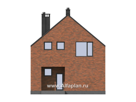 Проект дома с мансардой, из газобетона, в стиле барнхаус - превью фасада дома