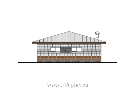Проект гаража на 4 автомобиля, без столбов внутри - превью фасада дома