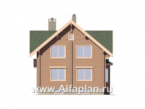 Проекты домов Альфаплан - Дом из бруса для загородного отдыха - превью фасада №3