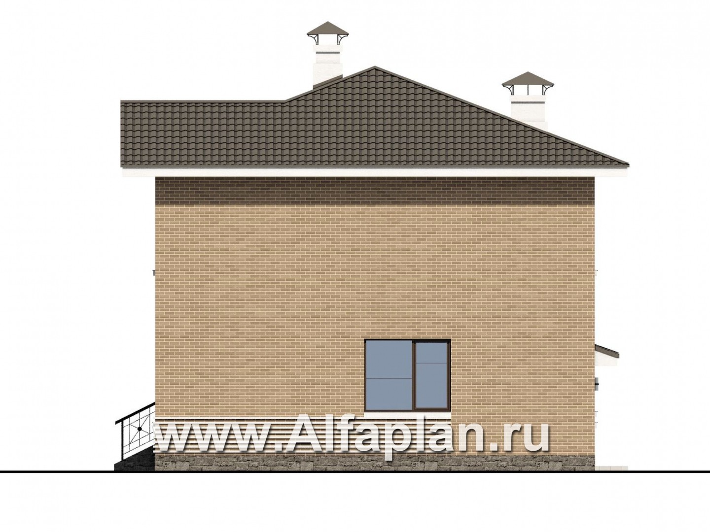 Проекты домов Альфаплан - «Серебро» - современный экономичный дом с гаражом - изображение фасада №2