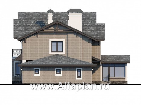 «Бригантина» - проект двухэтажного дома, с эркером и с террасой, с гаражом - превью фасада дома