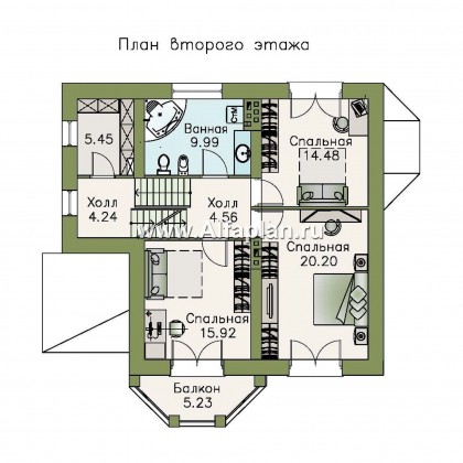 Проекты домов Альфаплан - «Корвет-прогресс» - трехэтажный коттедж с двумя гаражами - превью плана проекта №3