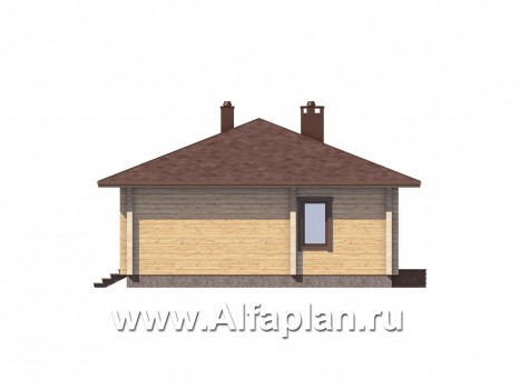 Проекты домов Альфаплан - Удобная дача с большой террасой и шатровой кровлей - превью фасада №1