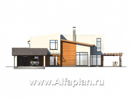 Проекты домов Альфаплан - Современный загородный дом с комфортной планировкой - превью фасада №1