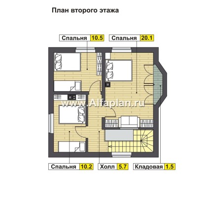 Проекты домов Альфаплан - Компактный и экономичный каркасный дом - превью плана проекта №2