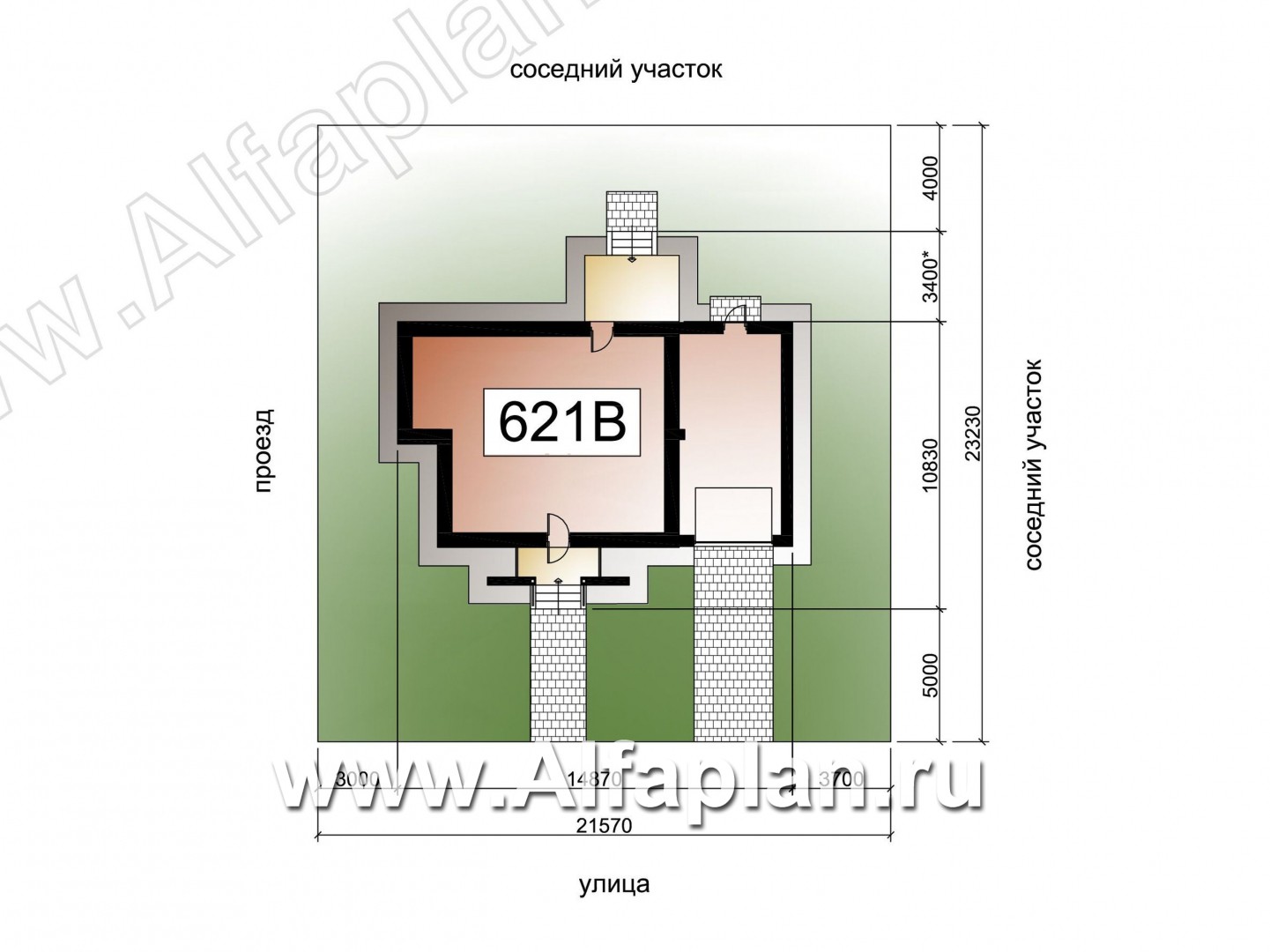 Проекты домов Альфаплан - «Улыбка» - компактный загородный дом с гаражом - дополнительное изображение №1