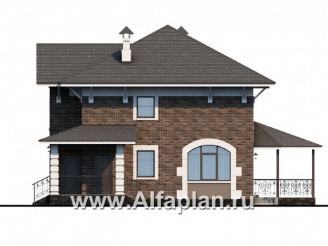 Проекты домов Альфаплан - «Фея сирени» — изящный дом для небольшого участка - превью фасада №2