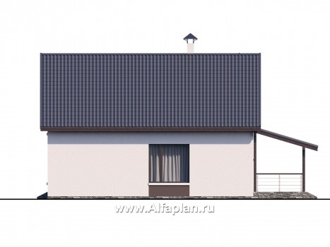 Проекты домов Альфаплан - «Арс» - небольшой мансардный дом для узкого участка - превью фасада №2