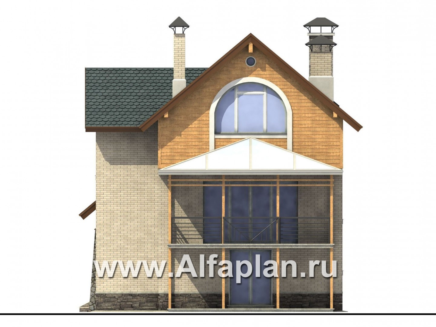 Проекты домов Альфаплан - «Экспрофессо» - уникальный проект у которого нет (только перегородки) аналогов - изображение фасада №4