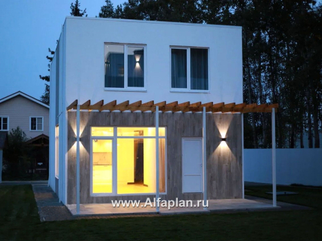 Проекты домов Альфаплан - «Арс» - дом с плоской кровлей для узкого участка - превью дополнительного изображения №5