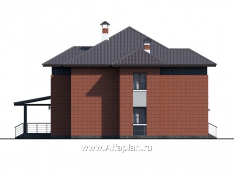 Проекты домов Альфаплан - «Рейн» - просторный современный коттедж - превью фасада №3
