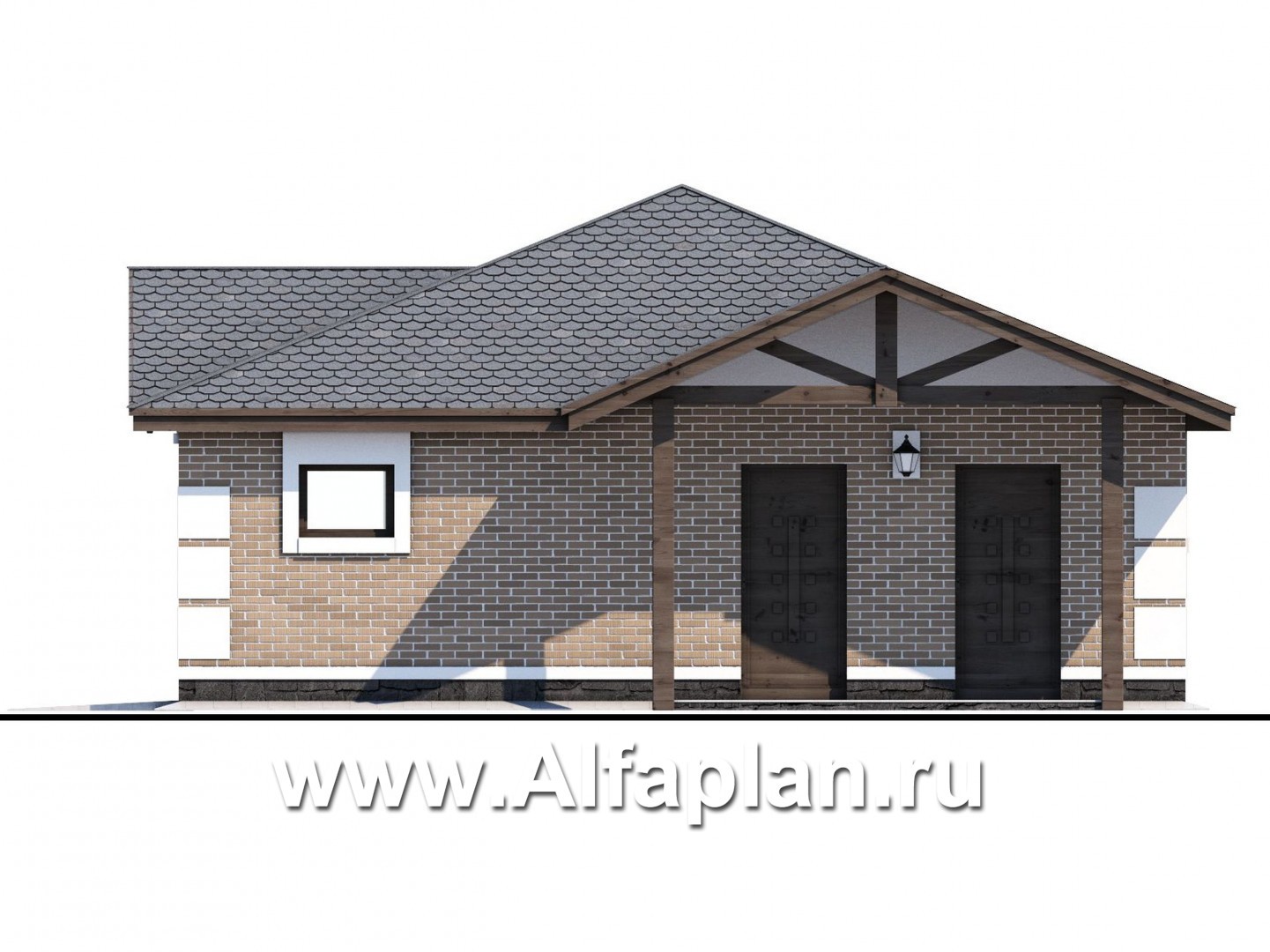 Проекты домов Альфаплан - Гараж на два автомобиля - изображение фасада №2