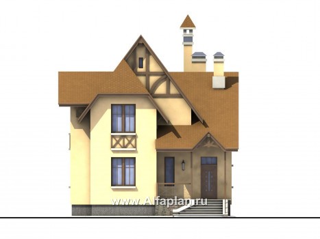 Проекты домов Альфаплан - «Вива» - коттедж для узкого участка - превью фасада №1