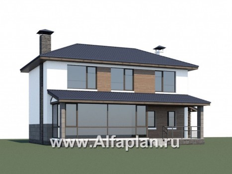 «Мотивация успеха» - проект двухэтажного дома с террасой, в скандинавском стиле - превью дополнительного изображения №1
