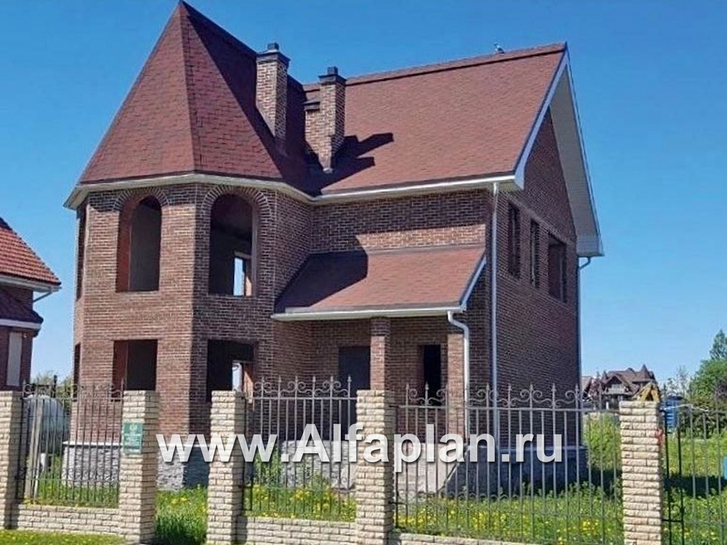 Проекты домов Альфаплан - «Аристо» - компактный дом с навесом для машины - дополнительное изображение №4